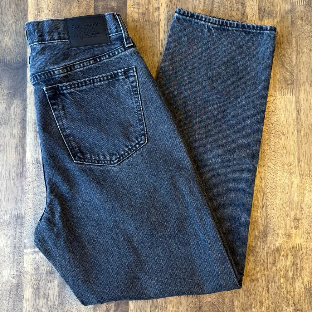 Abercrombie & Fitch Jeans Loose Authentic Rigid Denim High Rise Black Women’s 29 - Picture 9 of 9